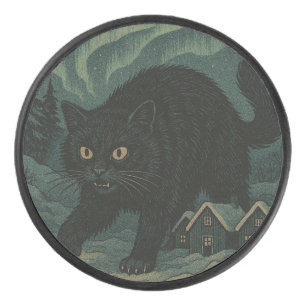 Icelandic Christmas yule Cat  Hockey Puck