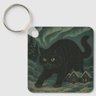 Icelandic Christmas yule Cat  Key Ring