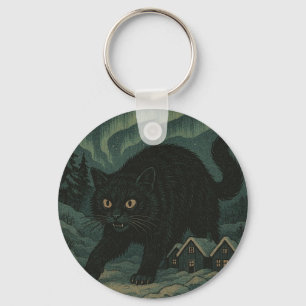 Icelandic Christmas yule Cat Key Ring