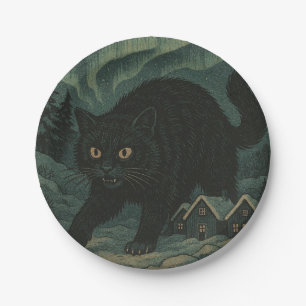 Icelandic Christmas yule Cat  Paper Plate