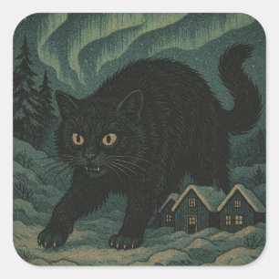 Icelandic Christmas yule Cat  Square Sticker