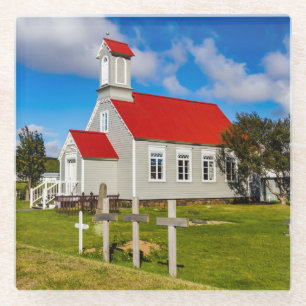 Icelandic Church Glass Coaster