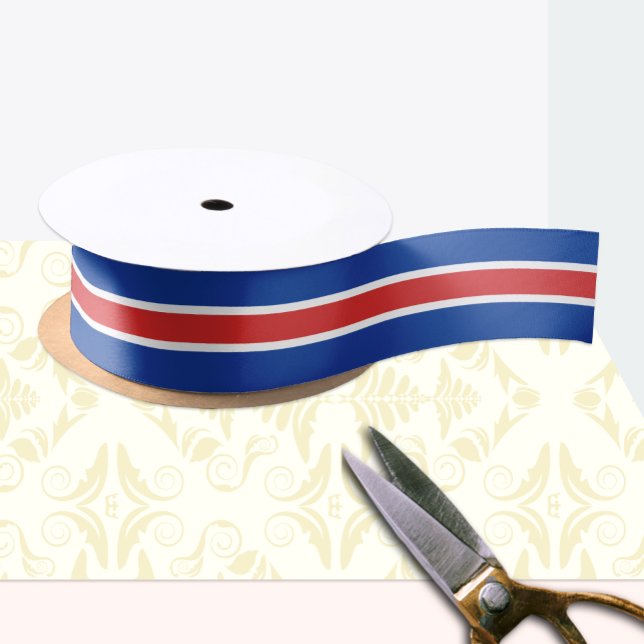 Icelandic flag colours ribbon, Iceland /sports Satin Ribbon (Creator Uploaded)
