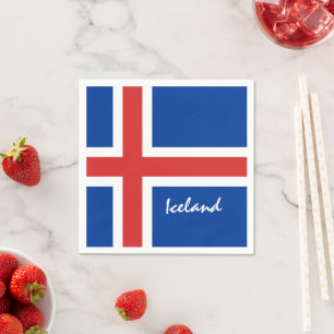 Icelandic flag & Iceland holiday/sports fans Napkin