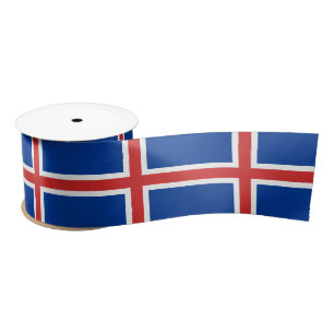 Icelandic Flag & Iceland travel, holiday /sports Satin Ribbon
