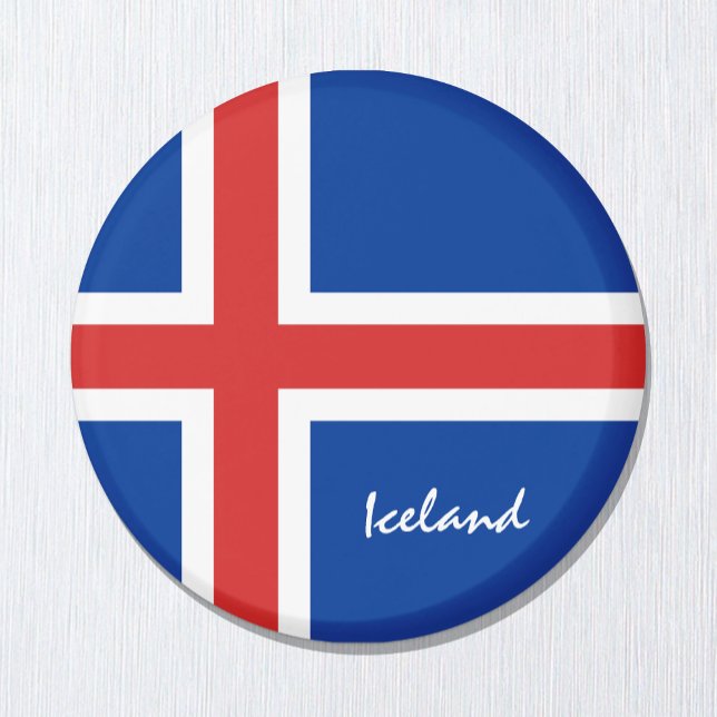 Icelandic flag & Iceland - travel /sports fans Magnet (Creator Uploaded)