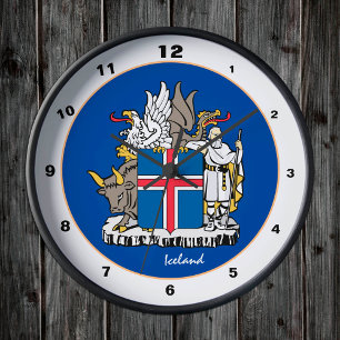 Icelandic Flag, Iceland trendy Home /design Round Clock