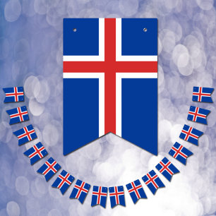 Icelandic flag & party Iceland banners / wedding