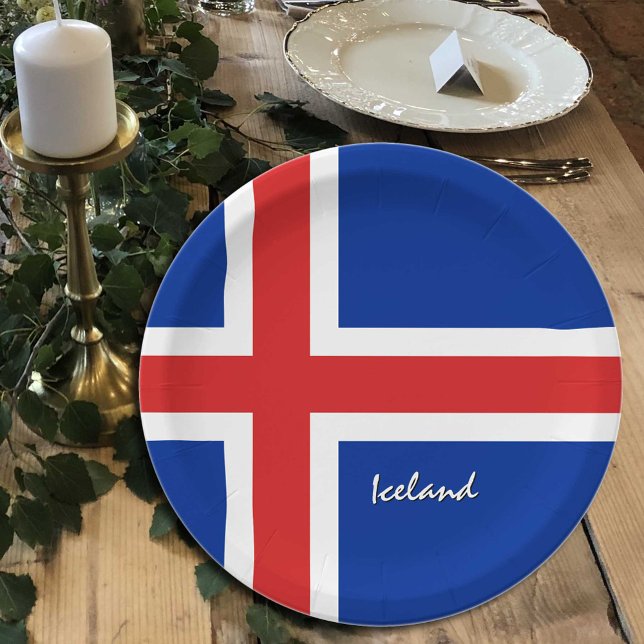 Icelandic Flag plates, party, sports, Iceland Paper Plate (Creator Uploaded)