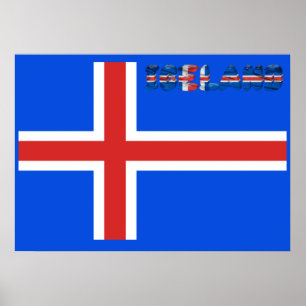 Icelandic flag poster