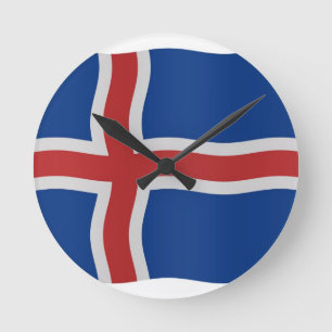 Icelandic flag round clock