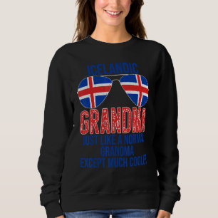 Icelandic Grandma Iceland Flag Sunglasses Mother's Sweatshirt