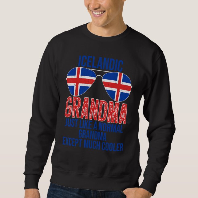 Icelandic Grandma Iceland Flag Sunglasses Mother's Sweatshirt (Front)