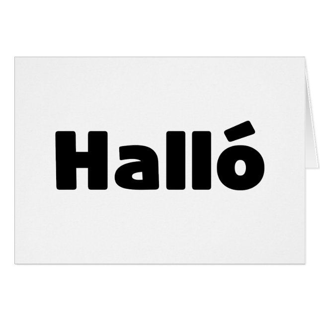 Icelandic Halló { Hello ) Íslenska Language Card (Front Horizontal)