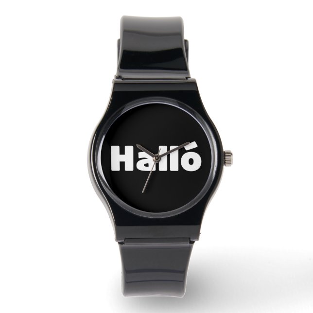 Icelandic Halló { Hello ) Íslenska Language Watch (Front)