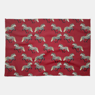 Icelandic Horse Astrid in Red Tea Towel