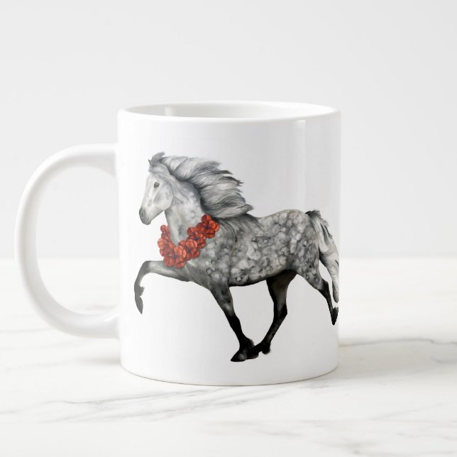 Icelandic Horse Christmas Large Coffee Mug (Left)