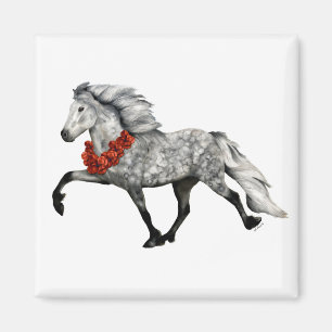 Icelandic Horse Christmas Magnet