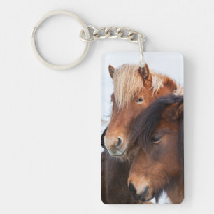 Icelandic Horse during winter on Iceland Key Ring