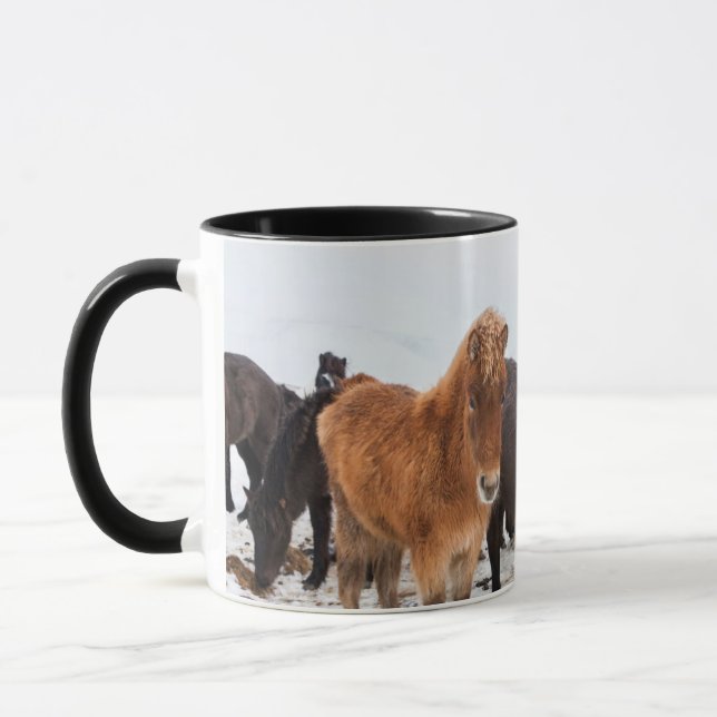 Icelandic Horse during winter on Iceland Mug (Left)