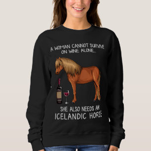 Icelandic Horse Horse And Wine Horse Fitted Sweatshirt