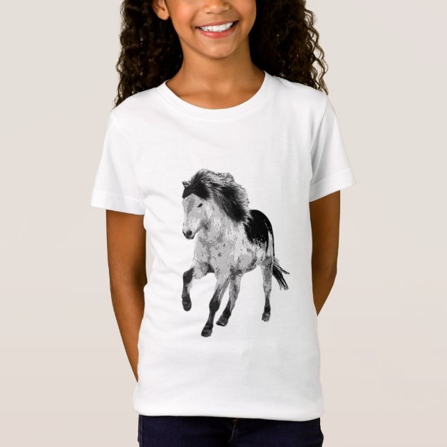 Icelandic horse in motion T-Shirt (Front)