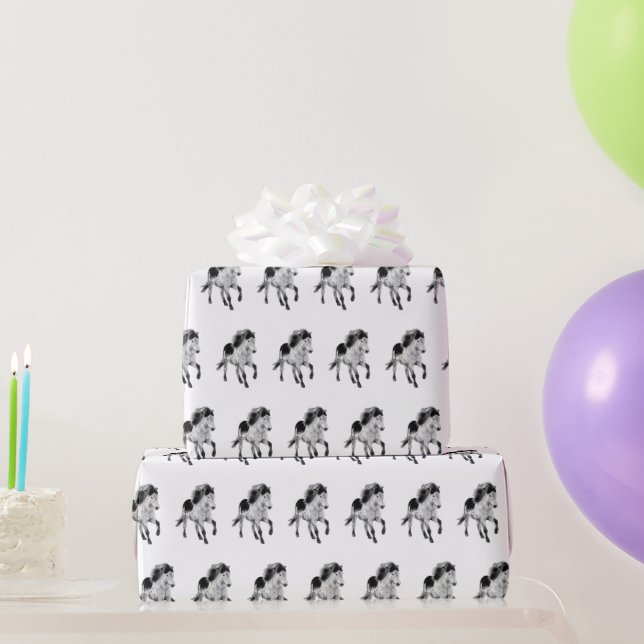 Icelandic horse in motion wrapping paper (Party Gifts)