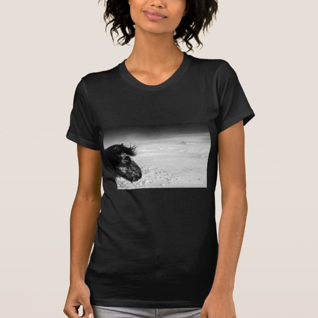 Icelandic horse in winter wilderness T-Shirt (Front)