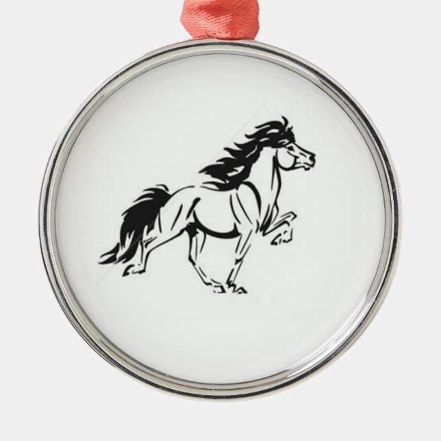 Icelandic Horse Metal Tree Decoration (Front)