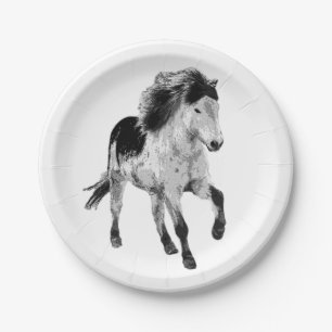 Icelandic horse motion paper plate