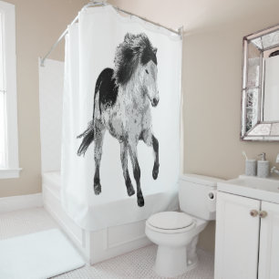 Icelandic horse motion shower curtain