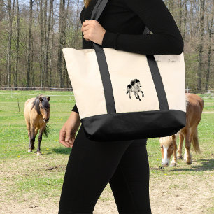 Icelandic horse motion tote bag