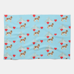 Icelandic Horse Mountain Animals Lovers Red Heart Tea Towel