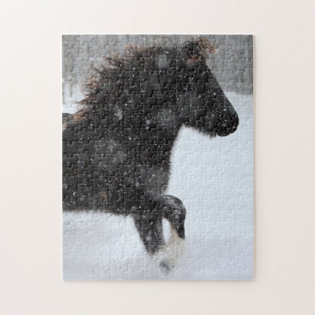 Icelandic horse silhouette puzzle (Vertical)