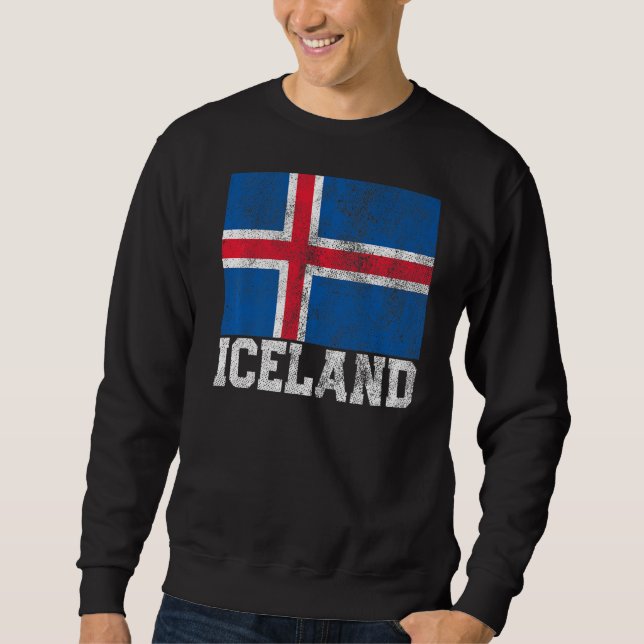 Icelandic Iceland Flag Pride Roots Country Family  Sweatshirt (Front)