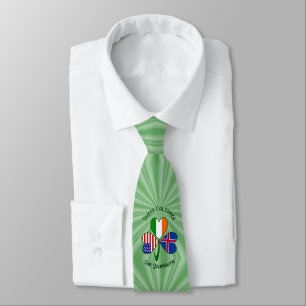 Icelandic Irish American Flag Shamrock Personalise Tie