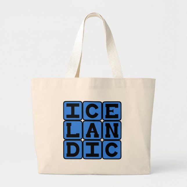 Icelandic, Nationality Large Tote Bag (Front)