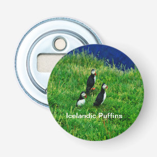 Icelandic Puffins in Summer Bottle Opener