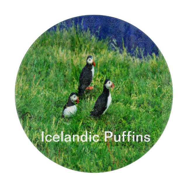 Icelandic Puffins in Summer Cutting Board (Front)