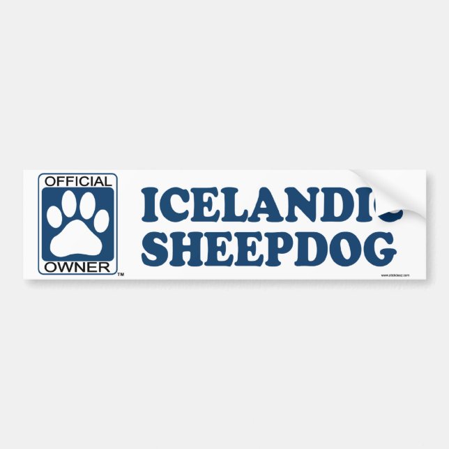 Icelandic Sheepdog Blue Bumper Sticker (Front)