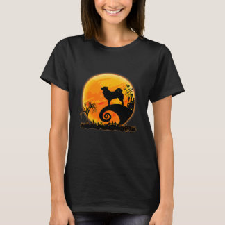 Icelandic Sheepdog Dog And Moon Funny Halloween Co T-Shirt