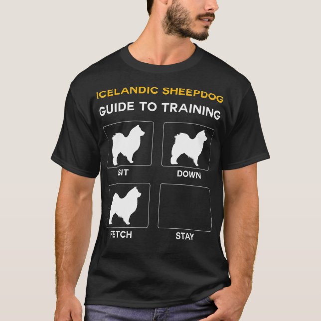 Icelandic Sheepdog Guide To Training Dog T-Shirt (Front)