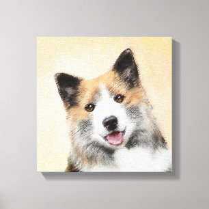 Icelandic Sheepdog Painting - Original Dog Art Canvas Print