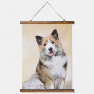 Icelandic Sheepdog Painting - Original Dog Art Hanging Tapestry