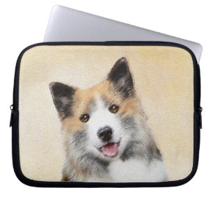 Icelandic Sheepdog Painting - Original Dog Art Laptop Sleeve