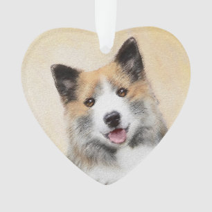 Icelandic Sheepdog Painting - Original Dog Art Ornament
