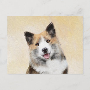 Icelandic Sheepdog Painting - Original Dog Art Postcard