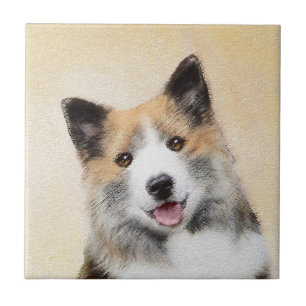 Icelandic Sheepdog Painting - Original Dog Art Tile