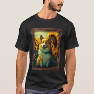 Icelandic Sheepdog Painting Sunflower Flower Mum W T-Shirt