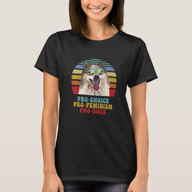 Icelandic Sheepdog Pro Choice Pro Feminism Pro Dog T-Shirt (Front)